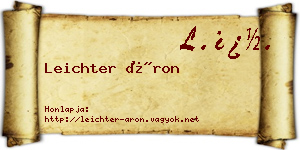 Leichter Áron névjegykártya