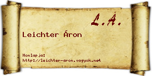Leichter Áron névjegykártya